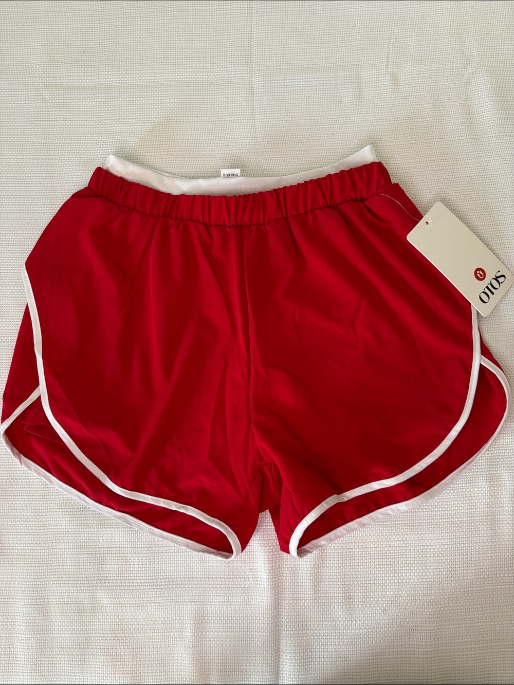 OTOS Red Athletic Shorts 2-In- On Active With 4- Way Stretch Size S NWT